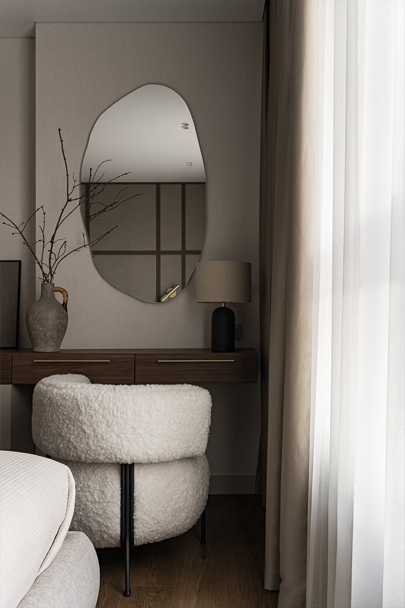 Светильники-колбы и оригинальные кресла в интерьере уютной квартиры — проект Polly Design