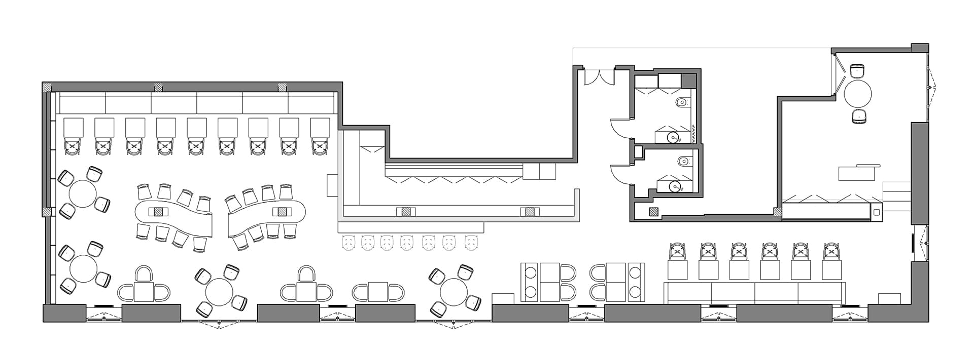 Драматичный интерьер ресторана с японским характером — проект Design Studio MAKET