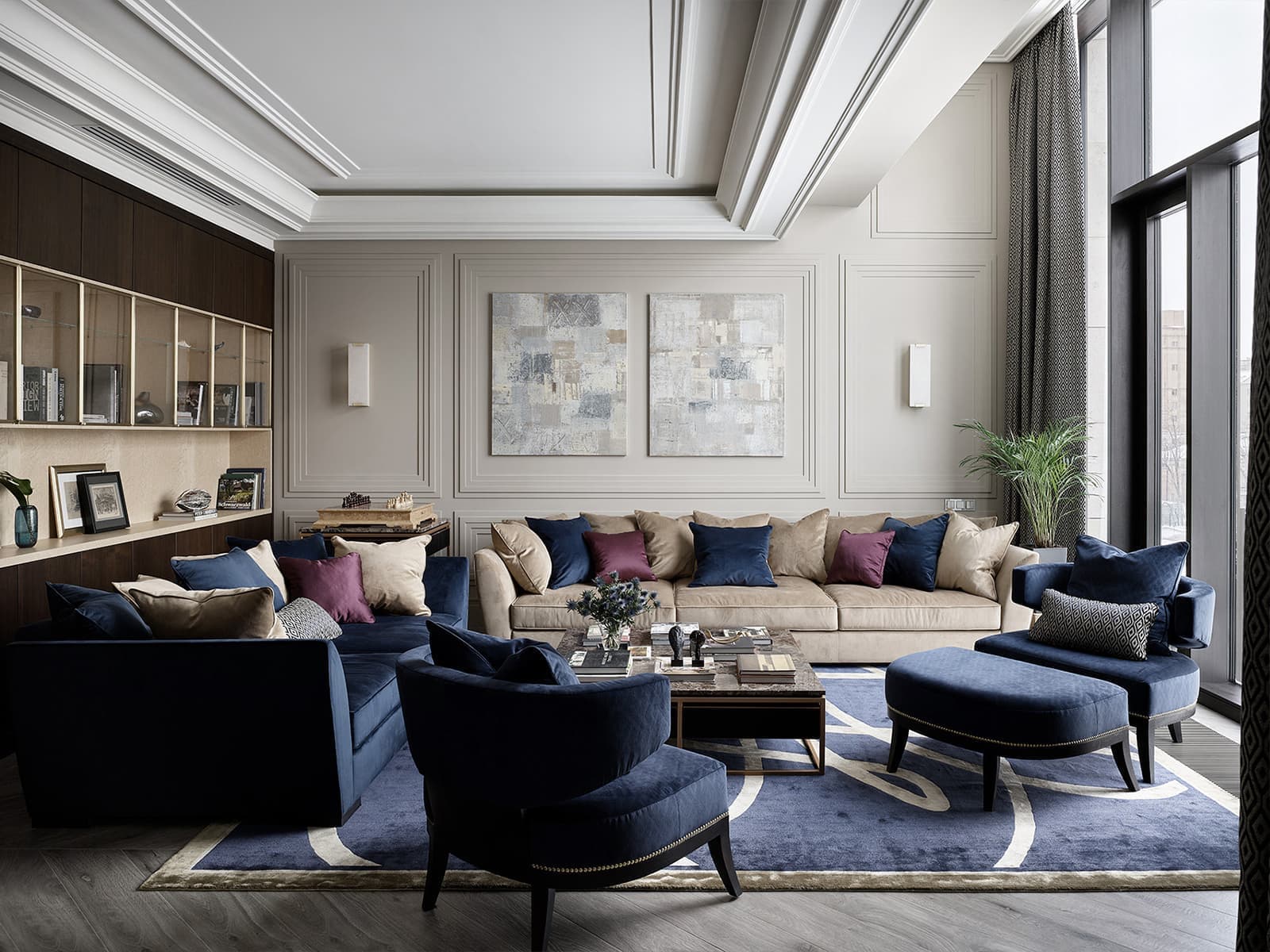 Спокойный и респектабельный интерьер квартиры в центре Москвы — проект Елены Потемкиной