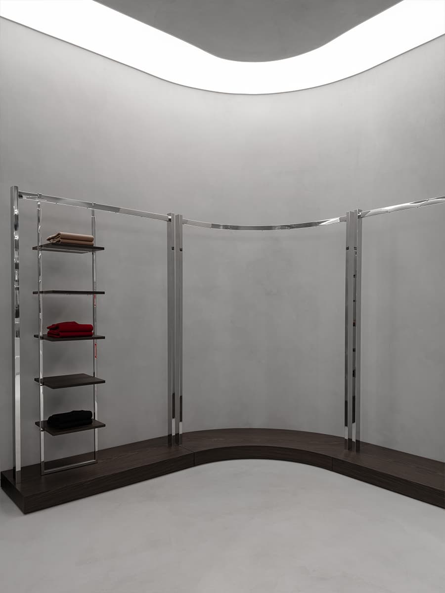 Мономатериал в сдержанном и брутальном интерьере шоурума — проект Александры Бурмистровой