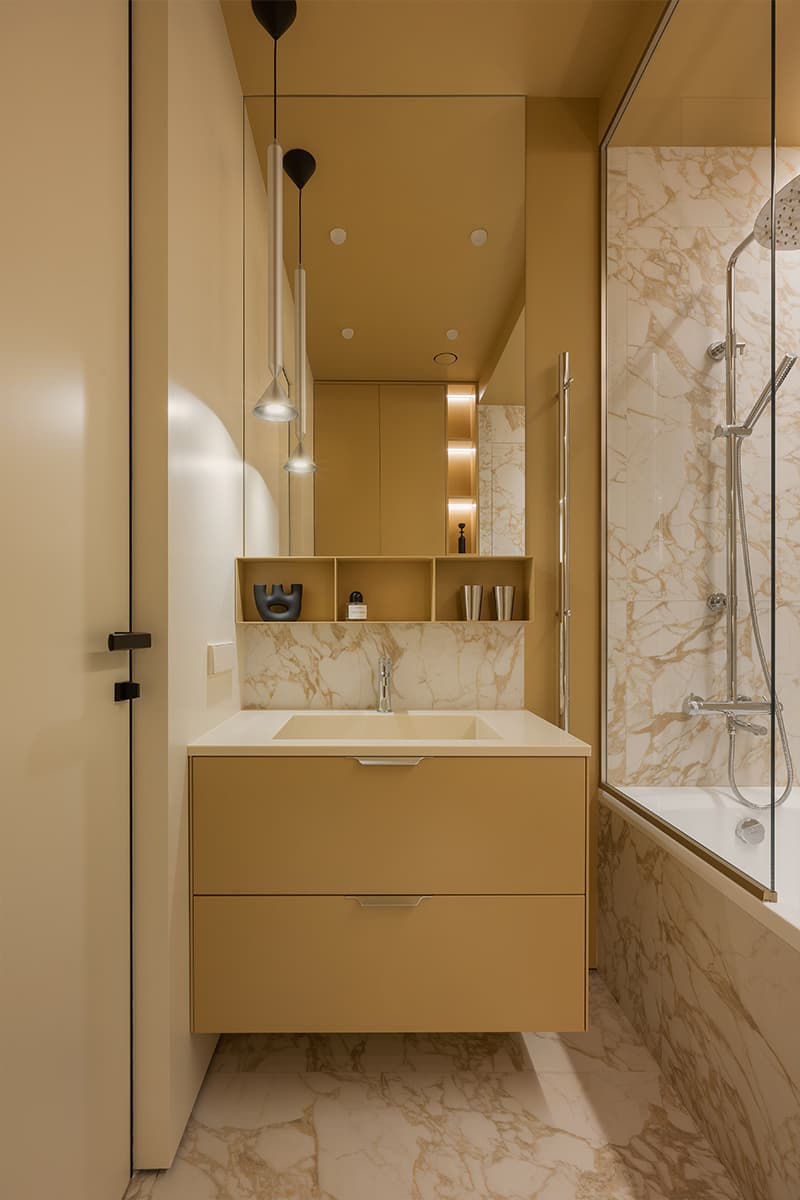 Терракотовые акценты в интерьере квартиры под сдачу в аренду — проект Данили Хутбеевой