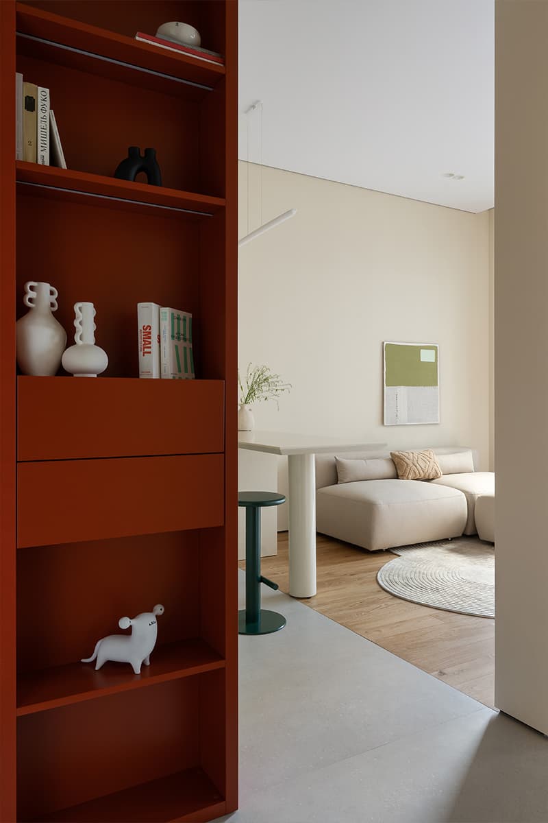 Терракотовые акценты в интерьере квартиры под сдачу в аренду — проект Данили Хутбеевой