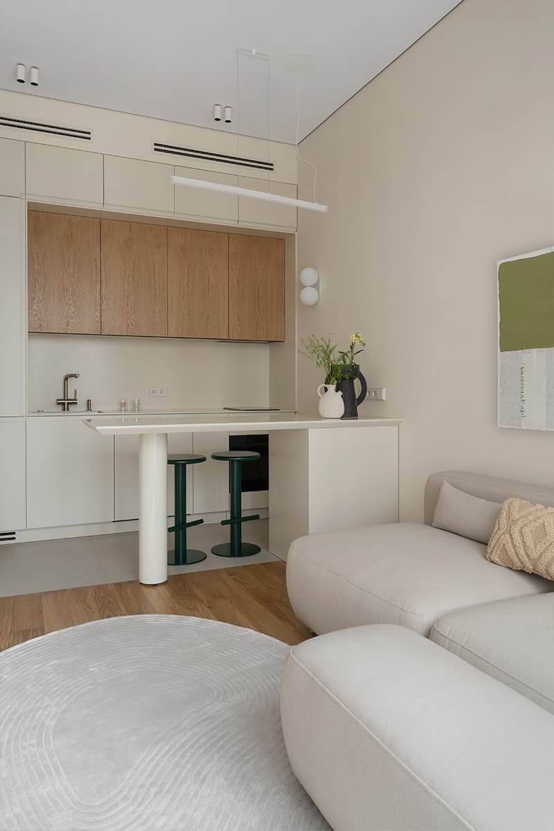 Терракотовые акценты в интерьере квартиры под сдачу в аренду — проект Данили Хутбеевой