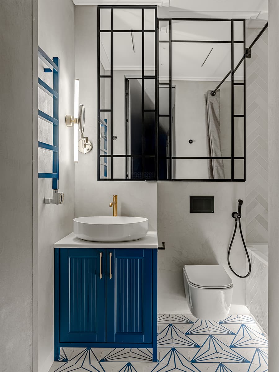 Цветовое зонирование и большая кухня в интерьере квартиры под сдачу в аренду — проект Галины Кобан