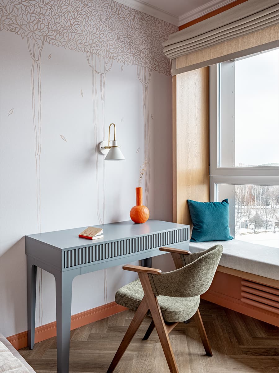 Цветовое зонирование и большая кухня в интерьере квартиры под сдачу в аренду — проект Галины Кобан w3