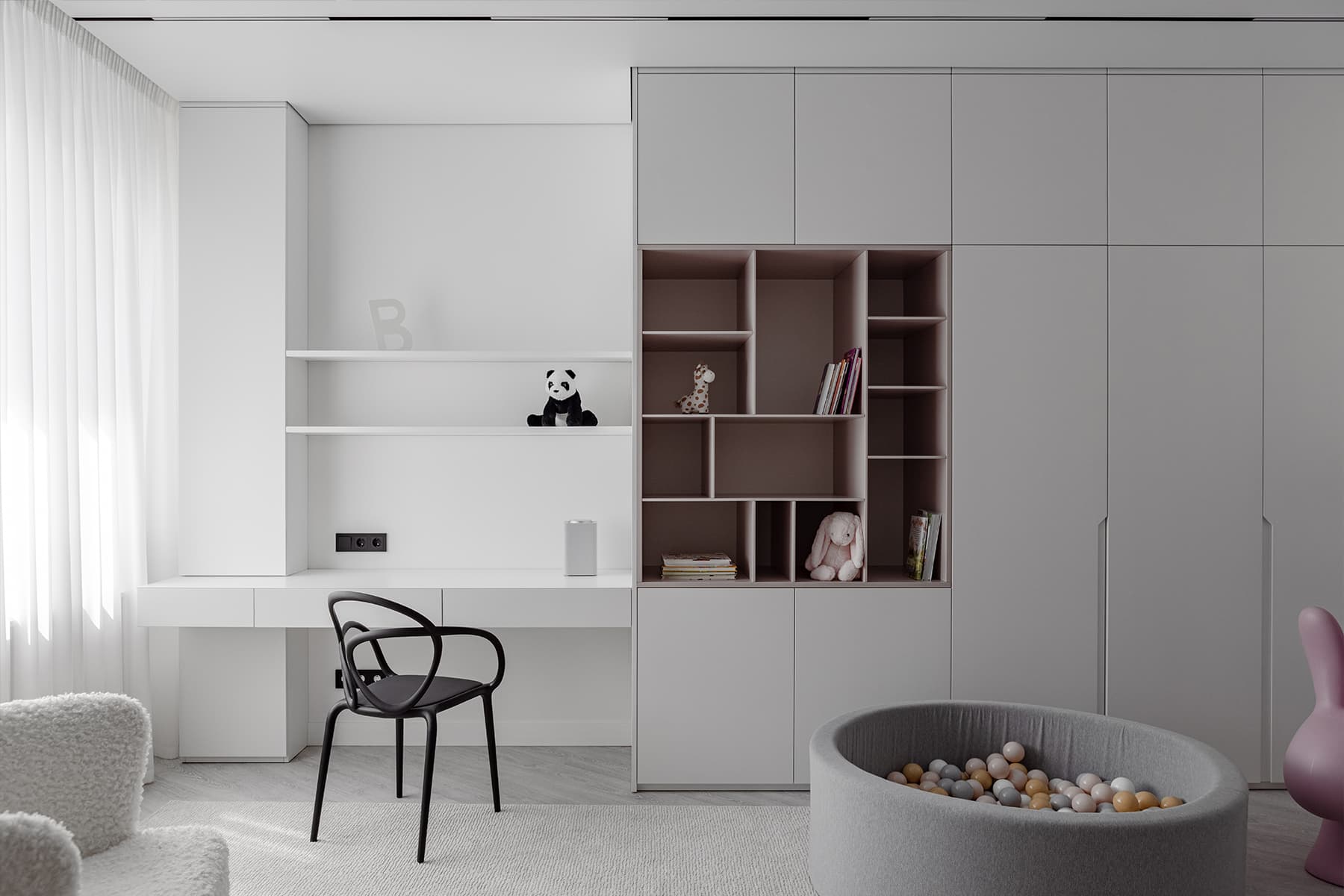 Монохромный интерьер минской квартиры без визуального шума — проект Анны Романчик