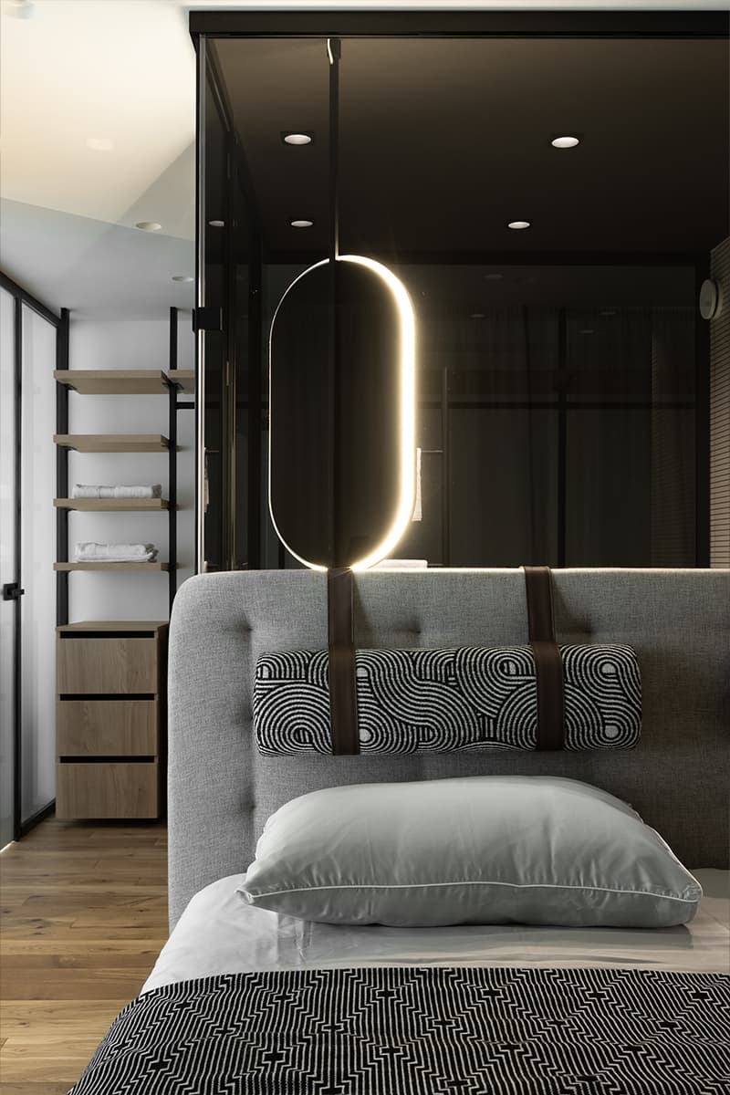 Винтовая лестница и оригинальный мастер-блок в двухуровневой квартире — проект студии Ego Design