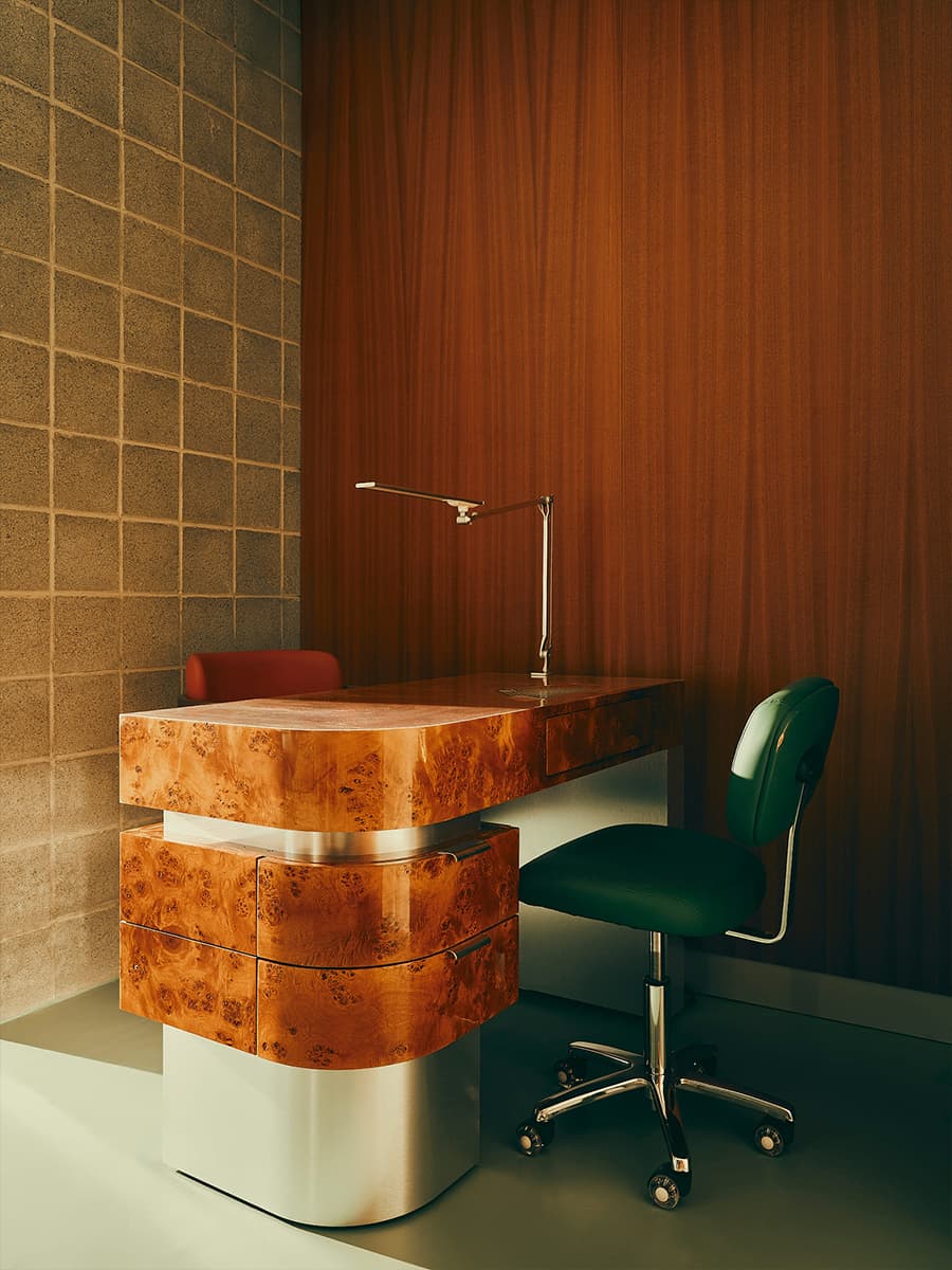 Контрастный микс материалов в интерьере салона красоты — проект Екатерина Рыбалко