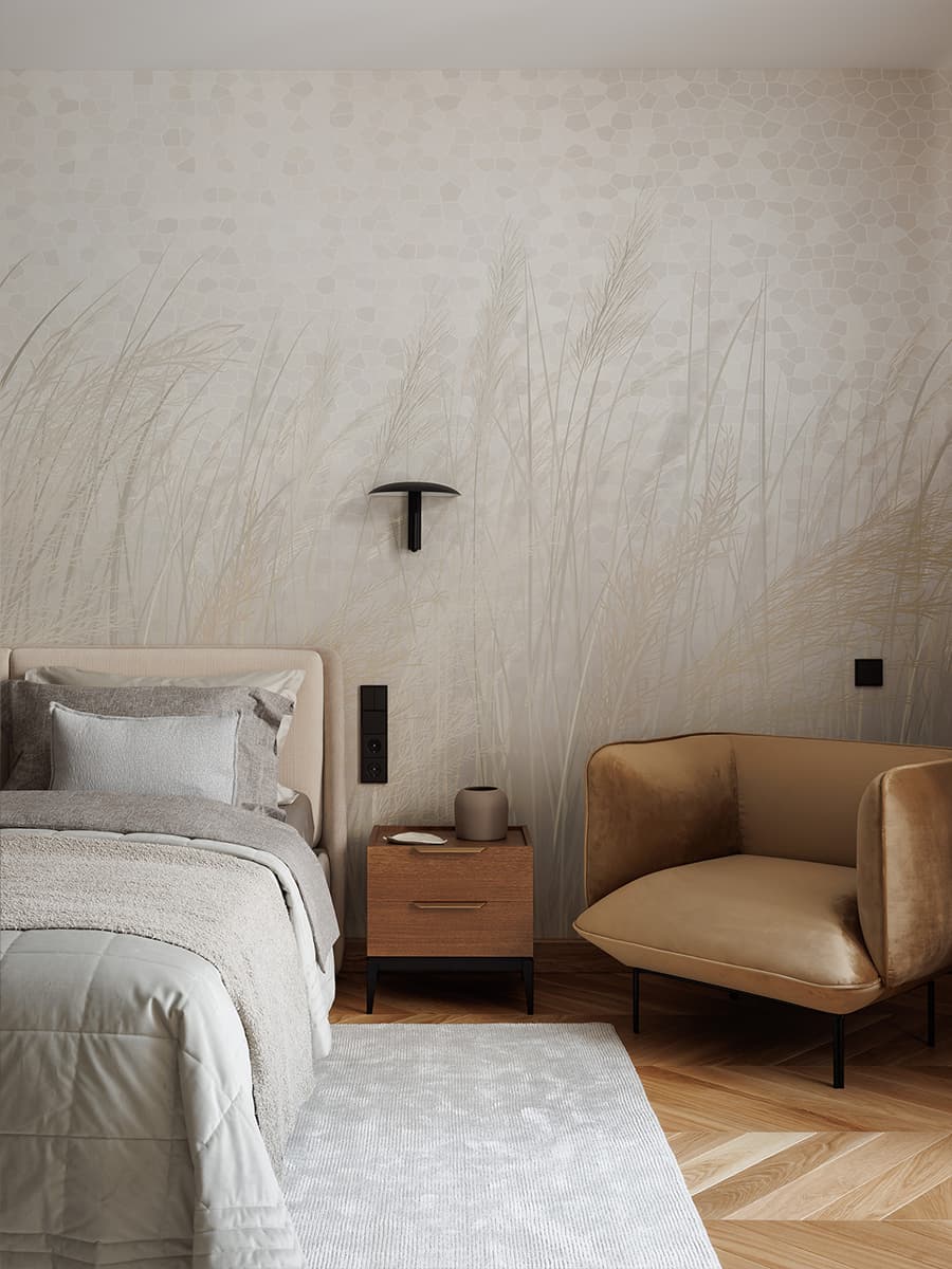 Бесшовные обои и итальянская мебель в светлом интерьере квартиры — проект Ольги Фокиной