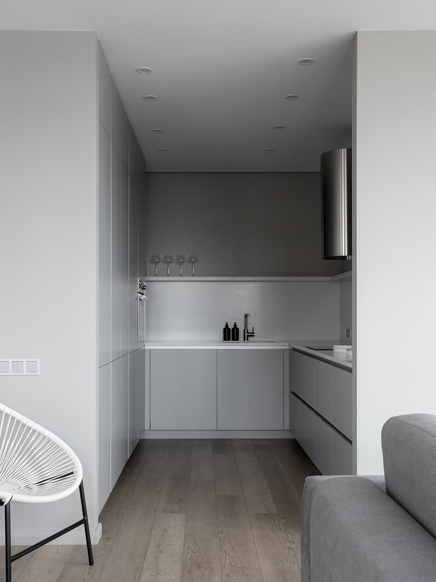 Люстра в виде молнии в интерьере видовой квартиры — проект Кати Чиж