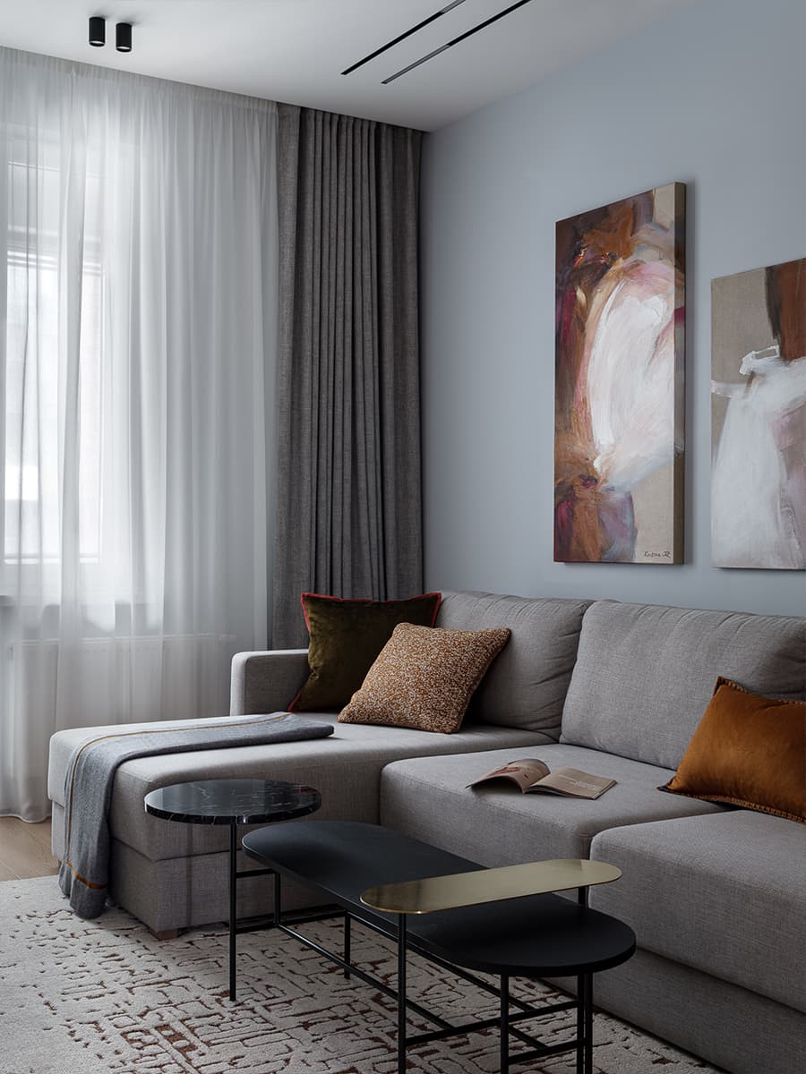 Терракотовые акценты в интерьере небольшой квартиры — проект студии Poshinteriors