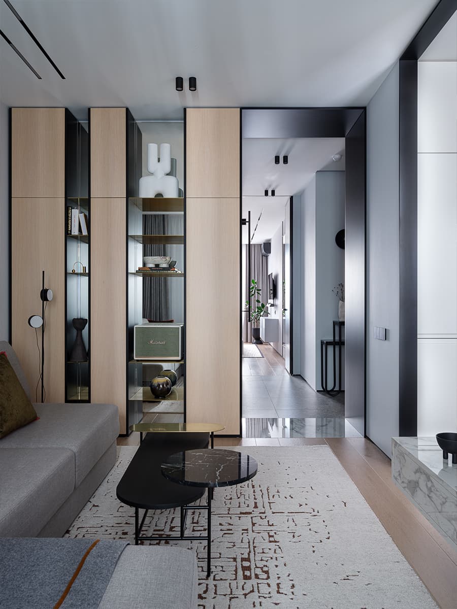 Терракотовые акценты в интерьере небольшой квартиры — проект студии Poshinteriors w3