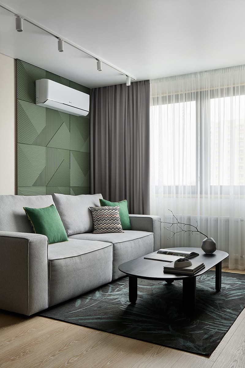 Контраст строгости и теплоты в квартире для программиста — проект студии дизайна интерьеров KIWI