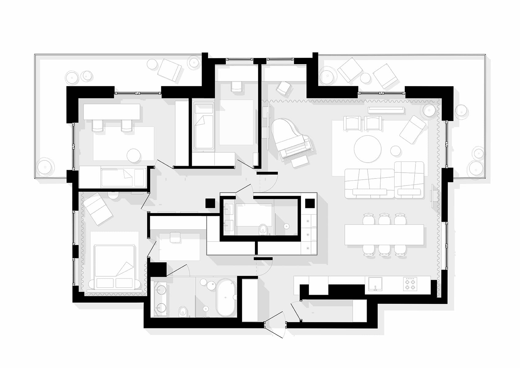 Эклектичный интерьер семейной квартиры с петербургским характером — проект DA Bureau
