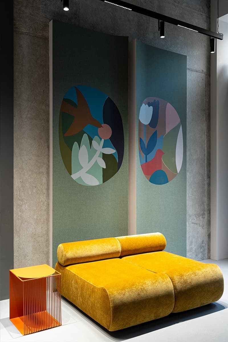 Красочное оформление шоурума интерьерных материалов — проект DAVYDOV STUDIO w3