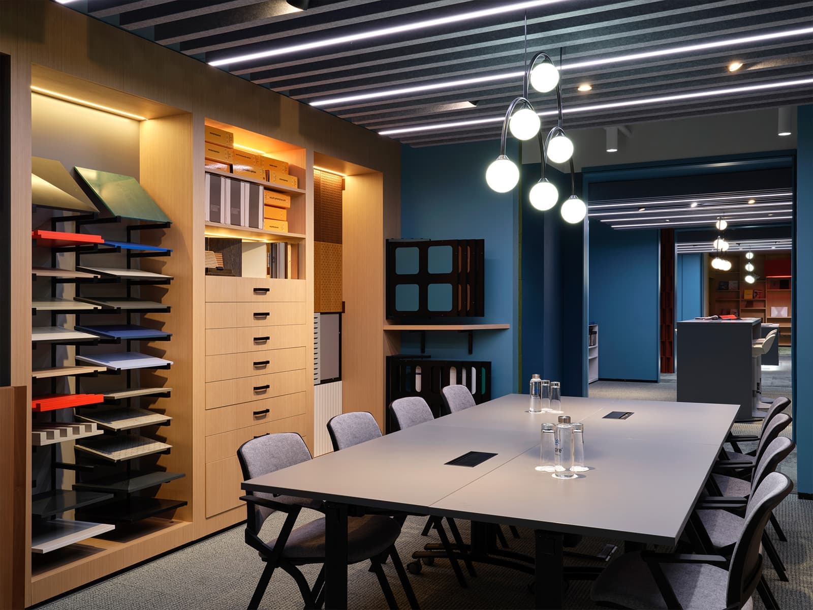 Галерея интерьерных решений в оформлении офиса московского холдинга — проект архитектурного бюро АРХИСТРА