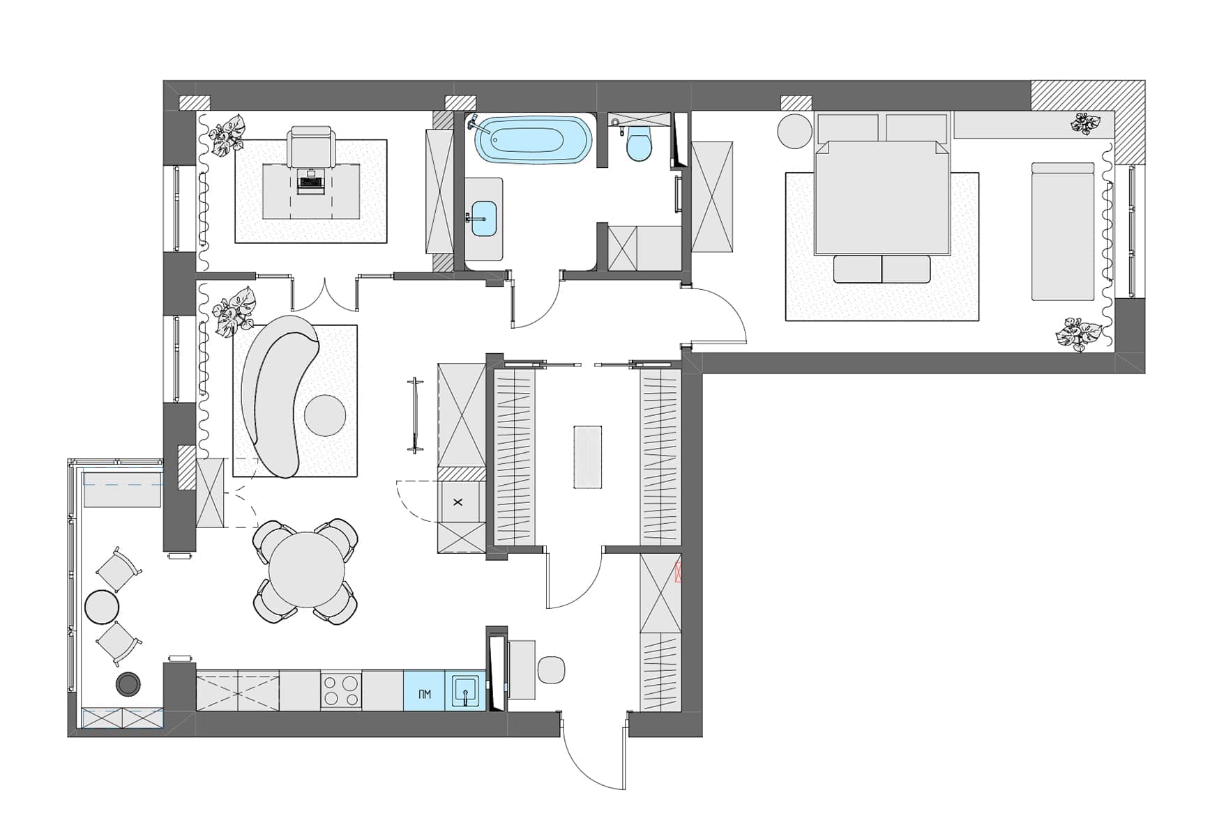 Интерьер уютной квартиры с женским характером в Чебоксарах — проект студии Indigo Interiors
