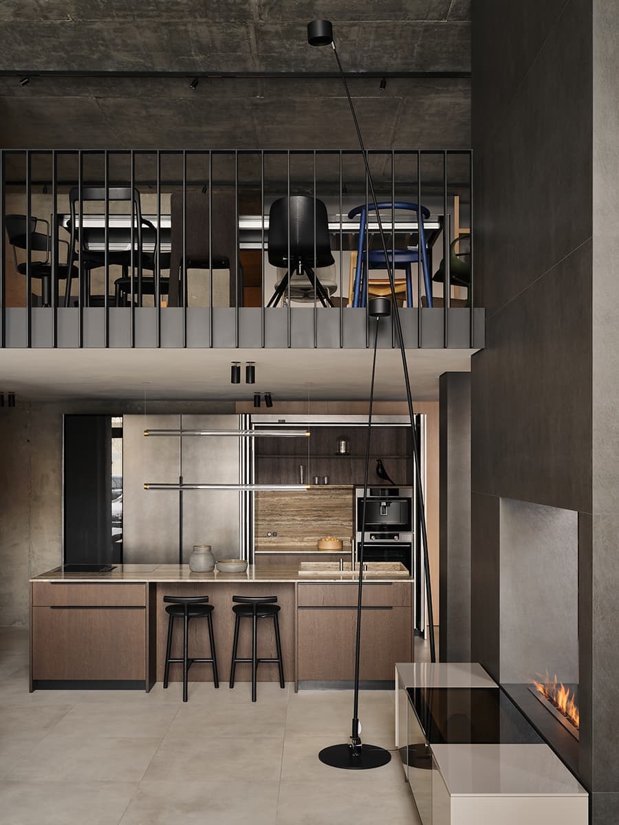 Землистые оттенки в интерьере мебельного шоурума — проект QUADRUM Studio