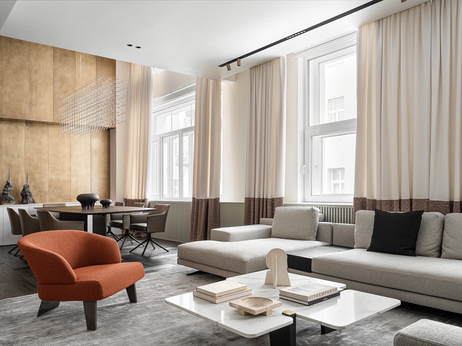 Обволакивающая палитра материалов в интерьере респектабельного офиса — проект бюро TOU Architects