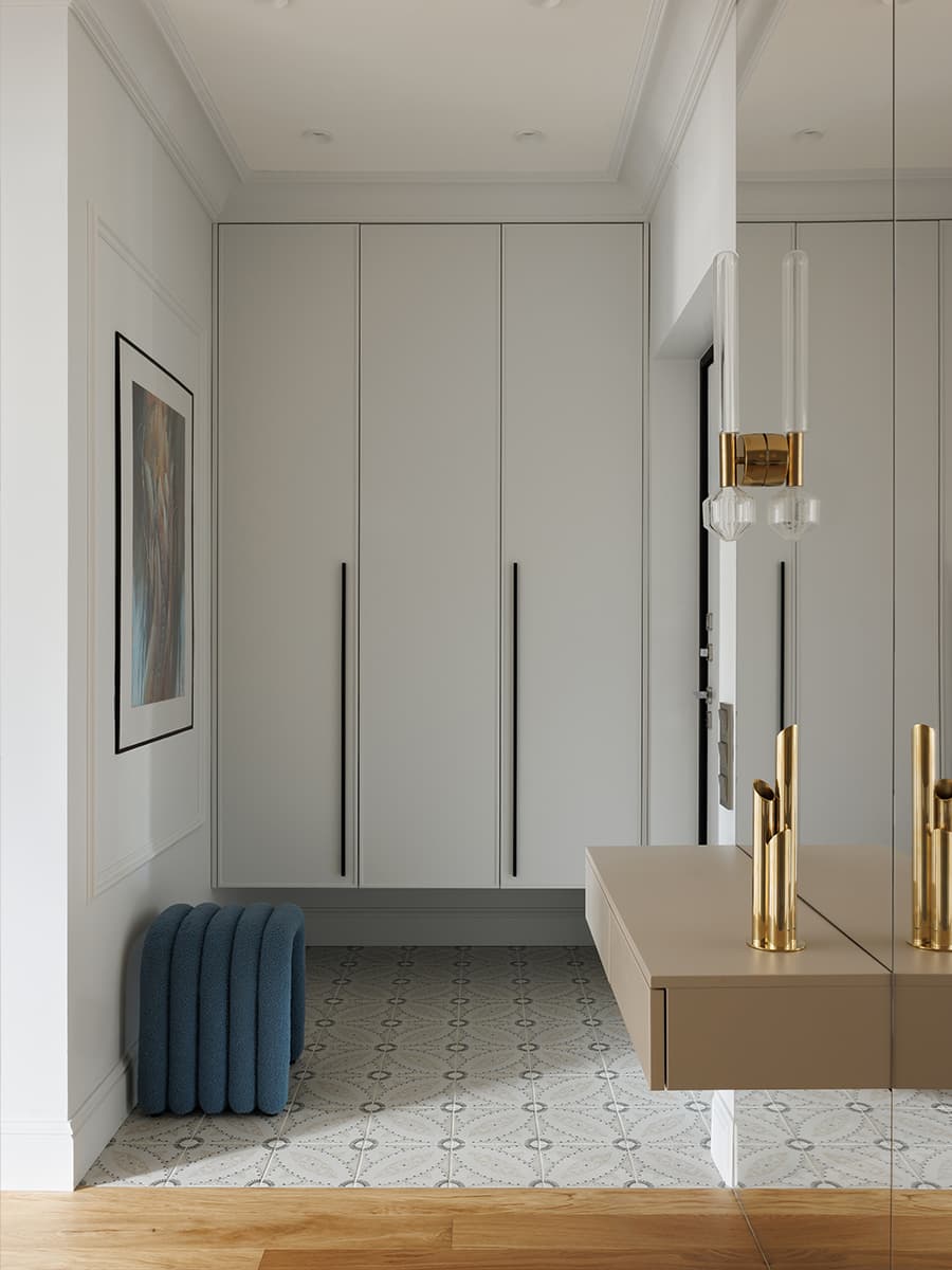 Теплый оттенок дерева и мятные акценты в интерьере квартиры для девушки — проект Юлии Бабинцевой