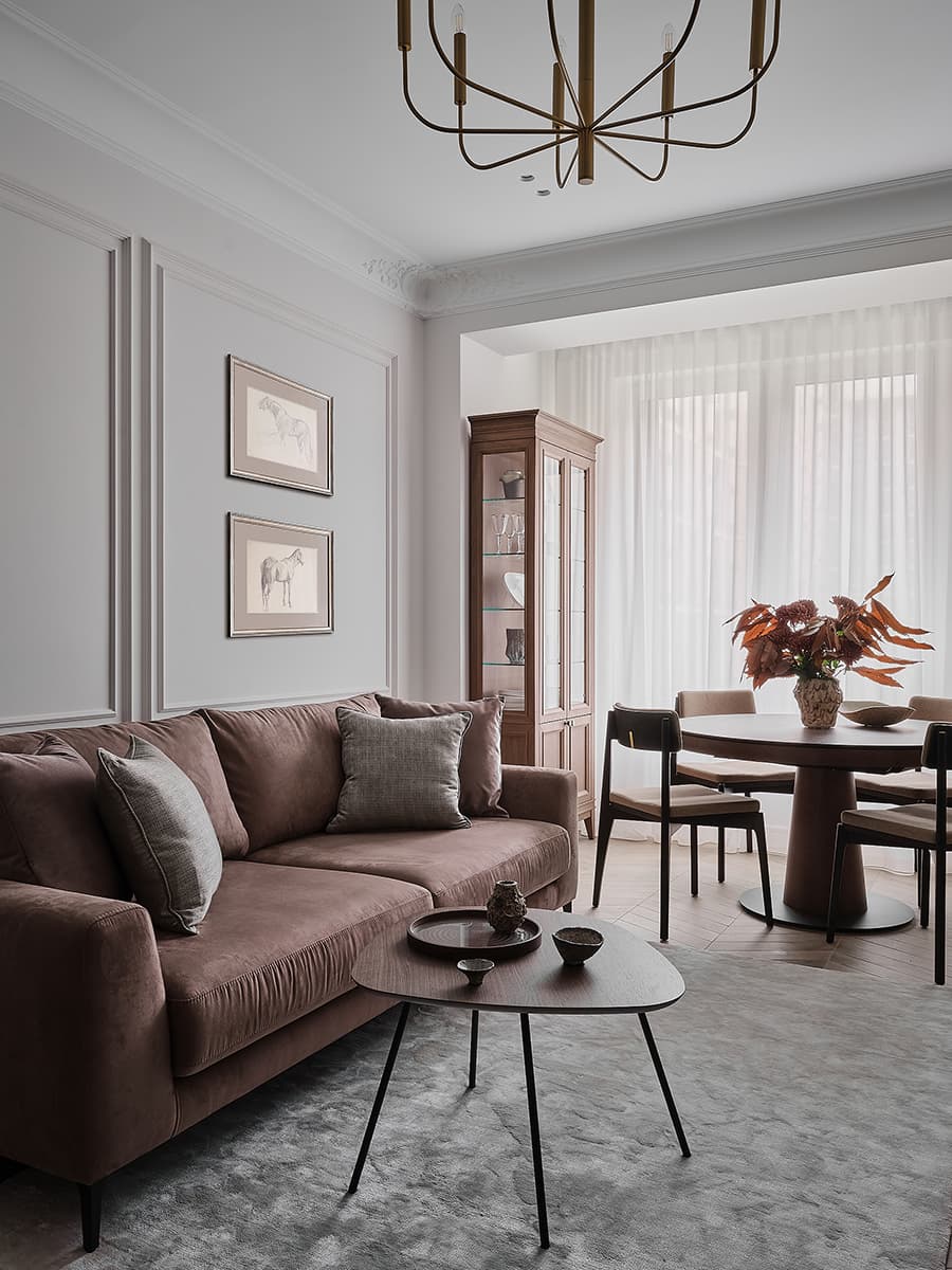 Шоколадные и персиковые тона в интерьере семейной квартиры — проект Дженнет Койтемировой