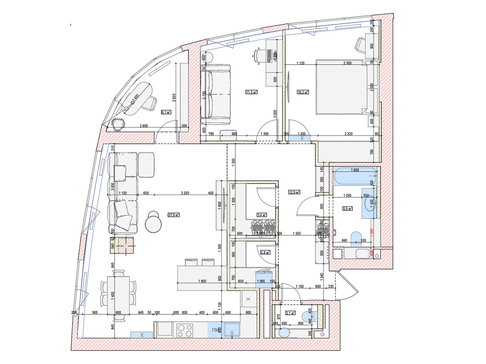 Умиротворяющие краски и теплое дерево в интерьере квартиры для молодой девушки — проект студии Aleta interiors