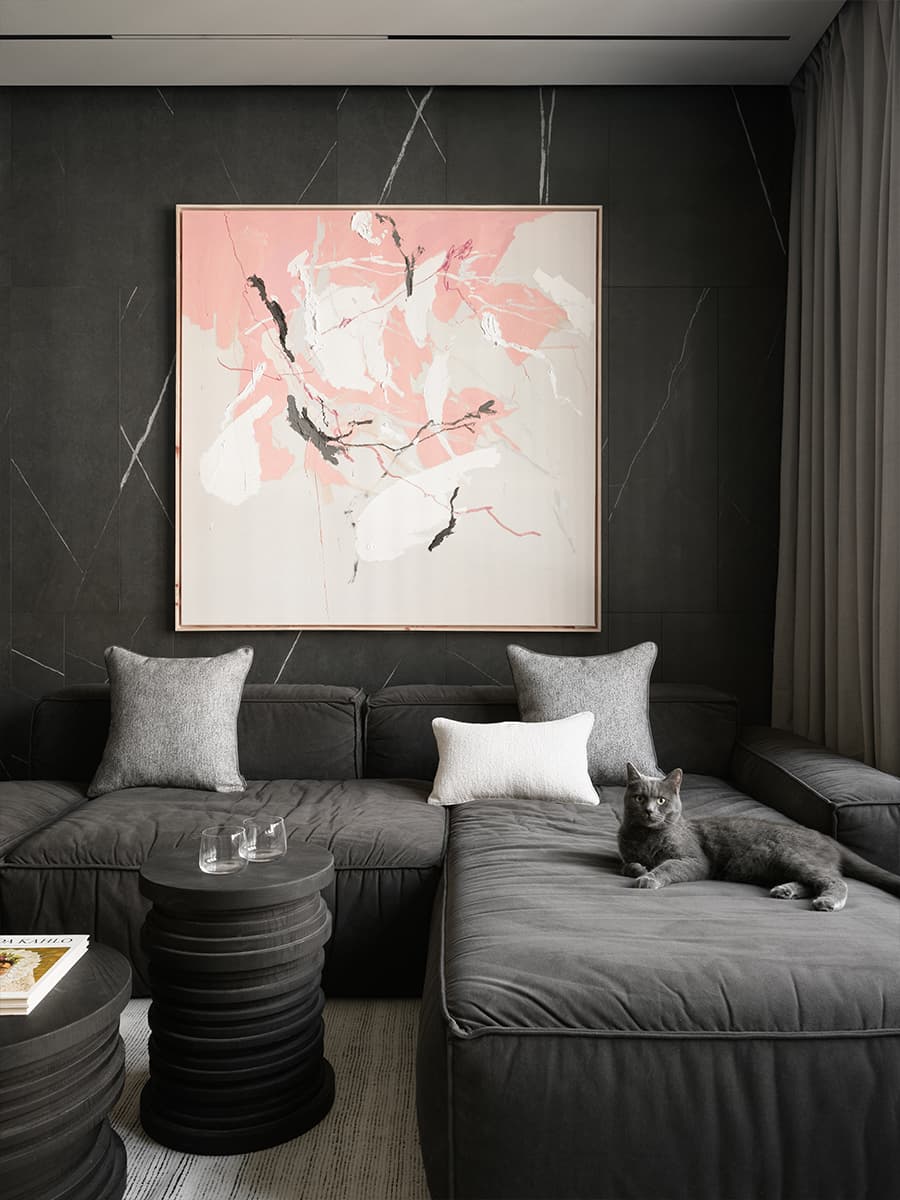 Теплое дерево и монохромная палитра в интерьере семейной квартиры — проект студии A&ES