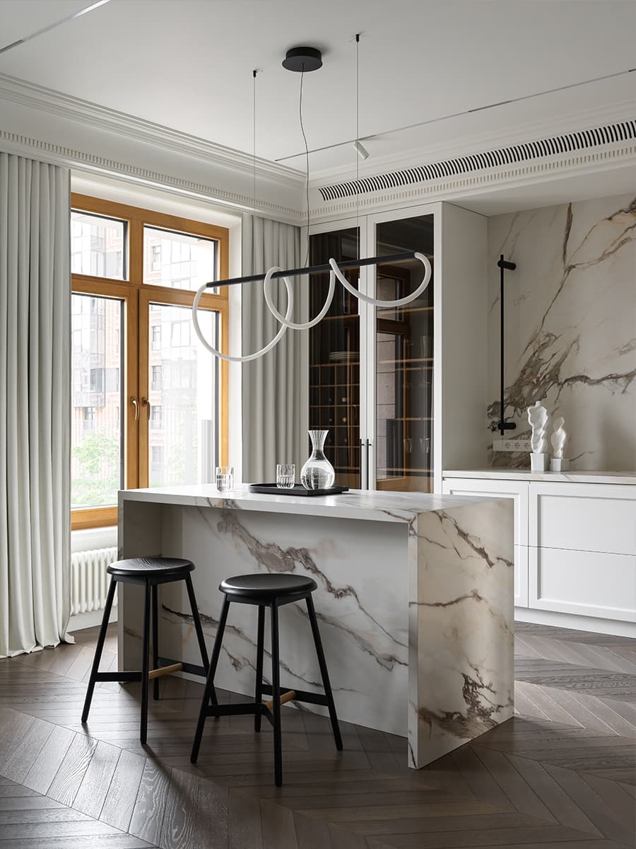 Яркие акценты и отсылки к классике в интерьере семейной квартиры — проект студии AA Design