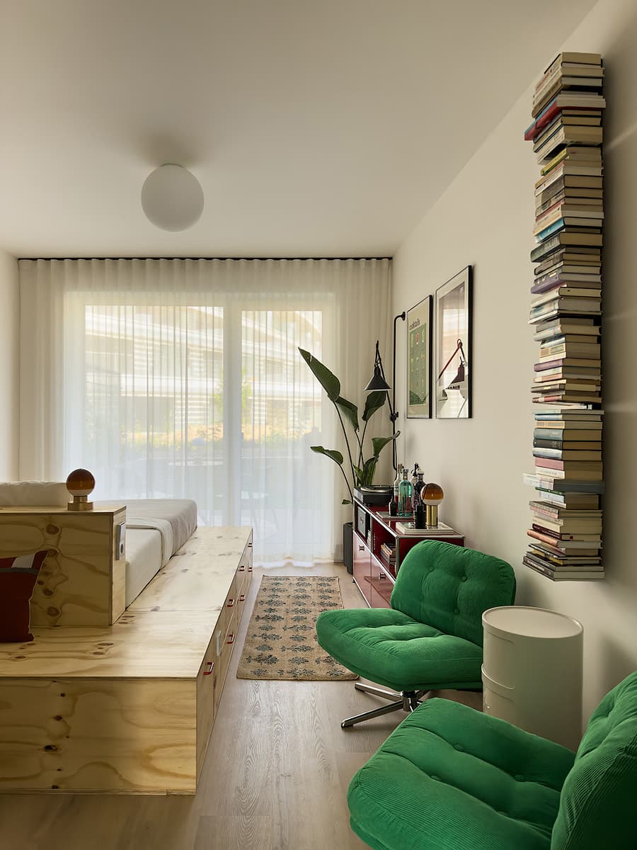 Практичный интерьер небольшой квартиры с собственным палисадником — проект дизайн-студии ANCconcept