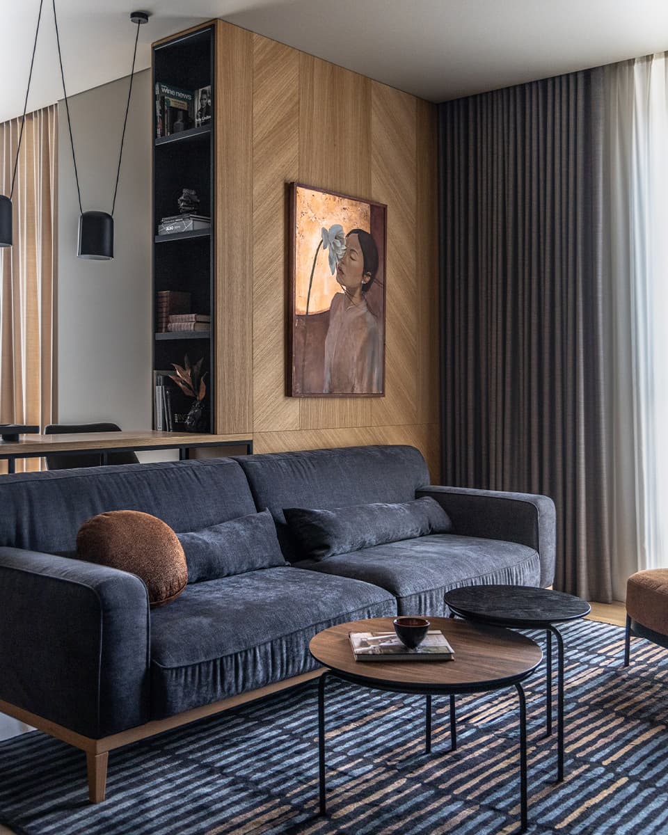 Цветовые переходы и легкие контрасты в интерьере квартиры для семьи — проект Анны и Максима Илющенко