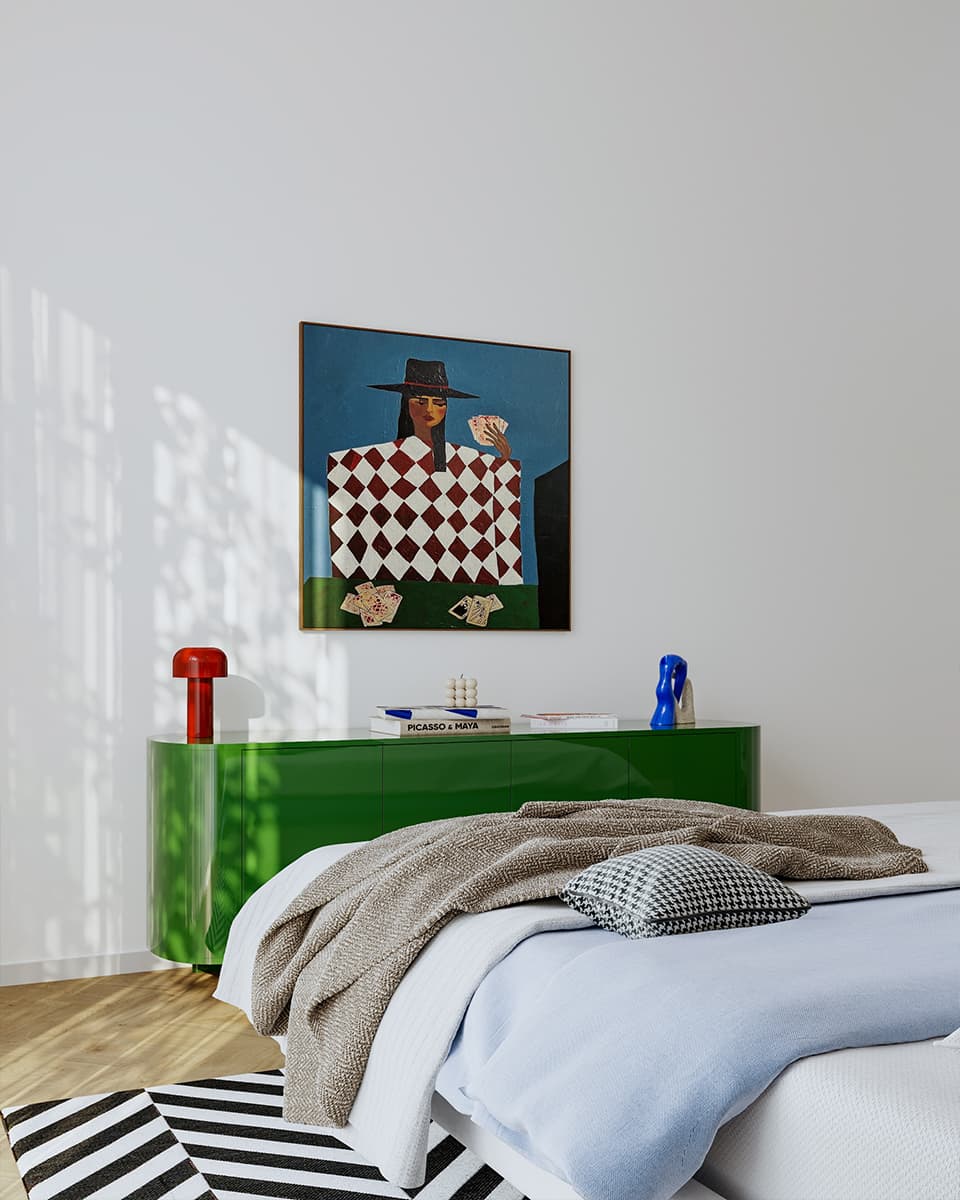 Яркие предметы искусства и черно-белые контрасты в интерьере московской квартиры — проект Zil Architects