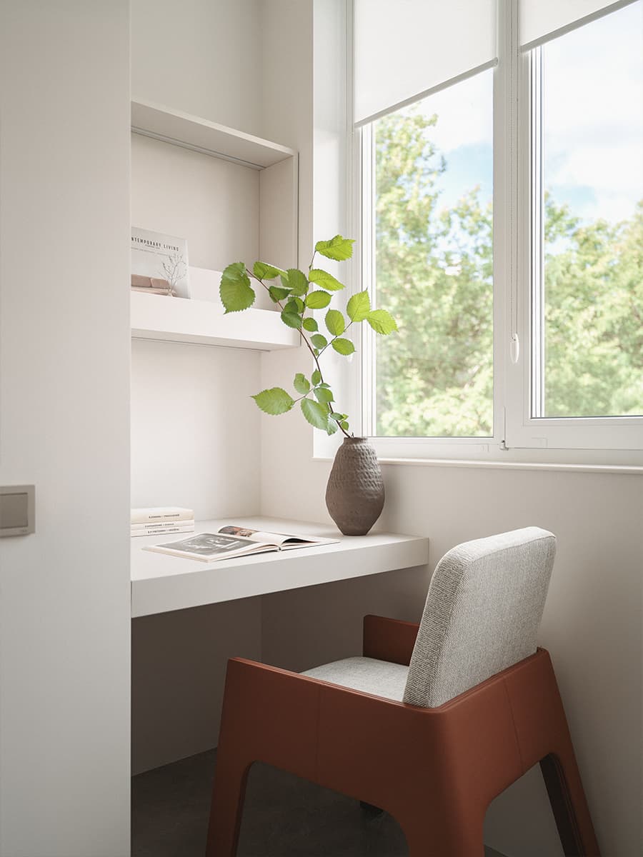 Четырехметровая пальма и лестница из стеклоблоков в интерьере австралийского шоурума — проект Ellison Studios