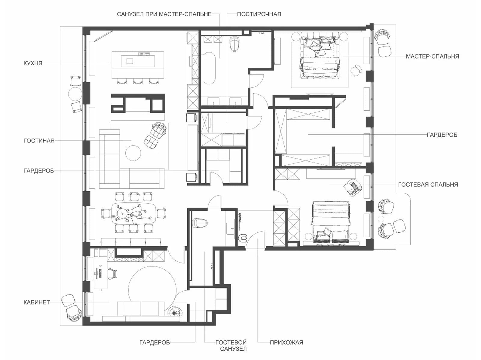 Молодежный интерьер большой квартиры для творческой девушки — проект ART-UGOL