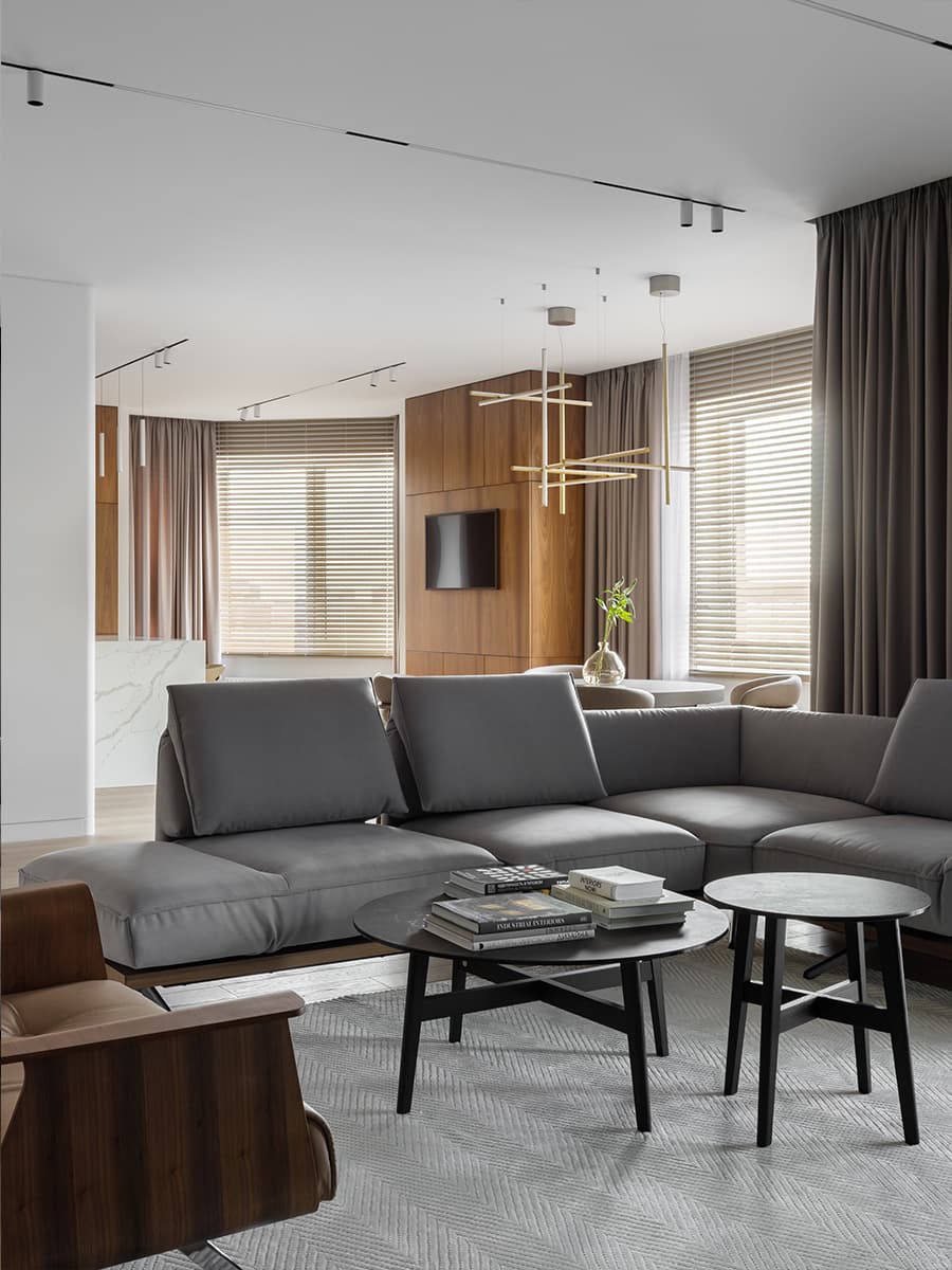 Радиусные объемы и итальянские светильники в интерьере челябинской квартиры — проект Starikova Architects