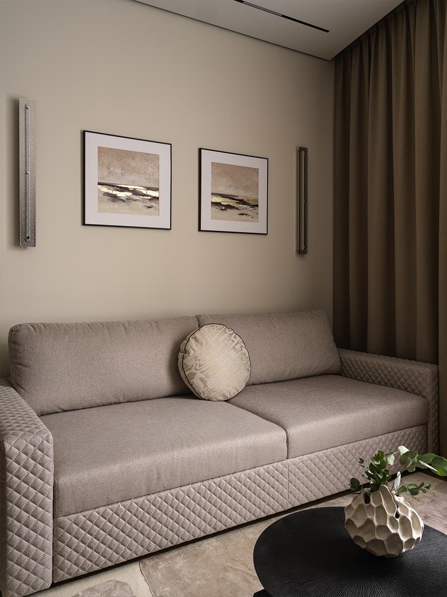 Эффектный керамогранит и красочная детская в интерьере семейной квартиры — проект Екатерины Ивановой