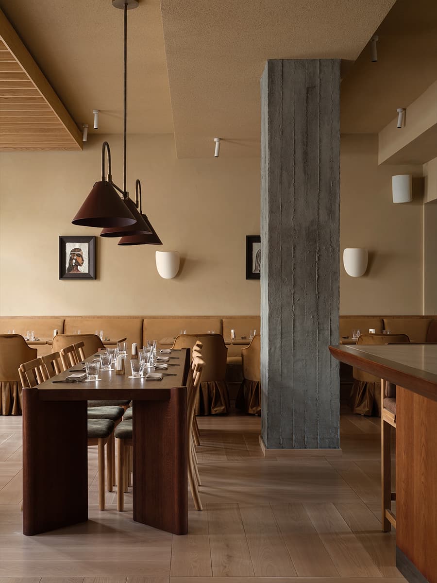 Чувственное искусство и продуманное освещение в интерьере ресторана — проект Юлии Ионовой