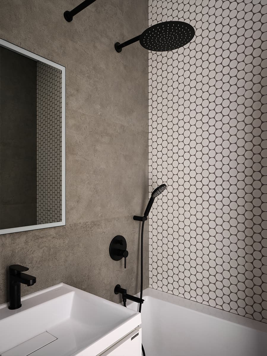 Золотистая перегородка со smart-стеклом в бутиковом интерьере квартиры — проект Ларисы Ермоленко