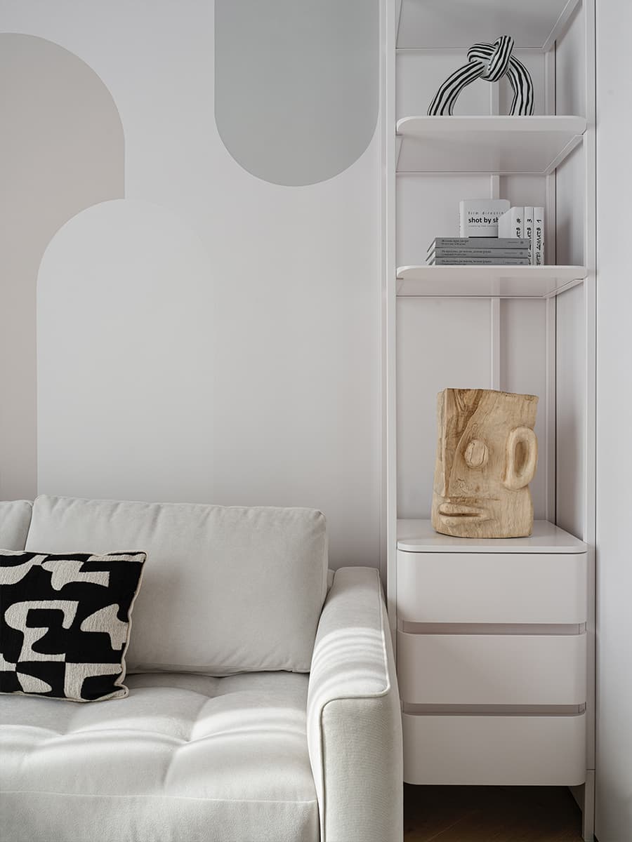 Мягкие тона и гибкие формы в интерьере для студентки — проект Kovalchuk Interior