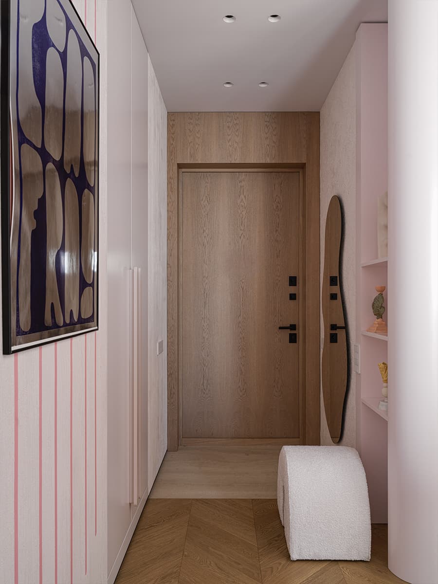 Мягкие тона и гибкие формы в интерьере для студентки — проект Kovalchuk Interior