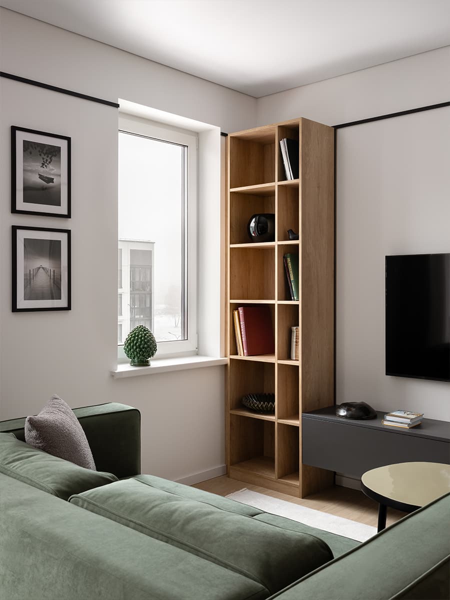 Графичные детали в светлом интерьере для молодой девушки — проект Маргариты Павелко