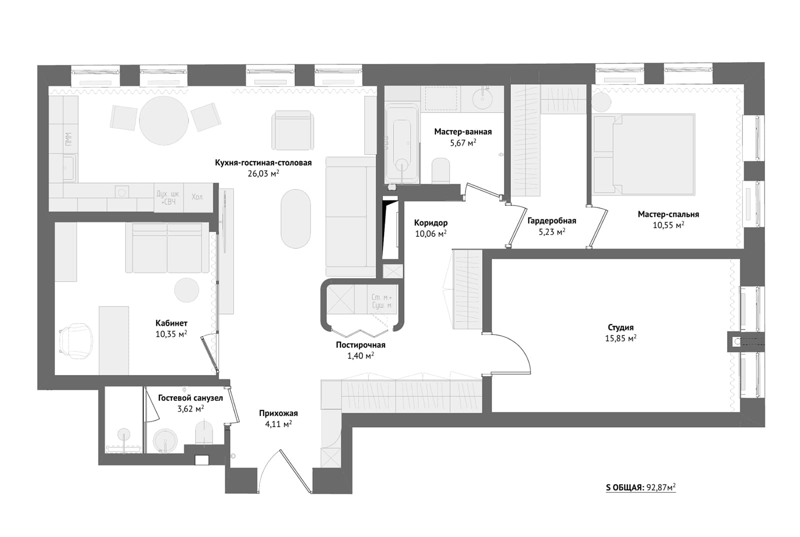 Бордовые акценты в интерьере квартиры для девушки-блогера — проект Александры Дашкевич