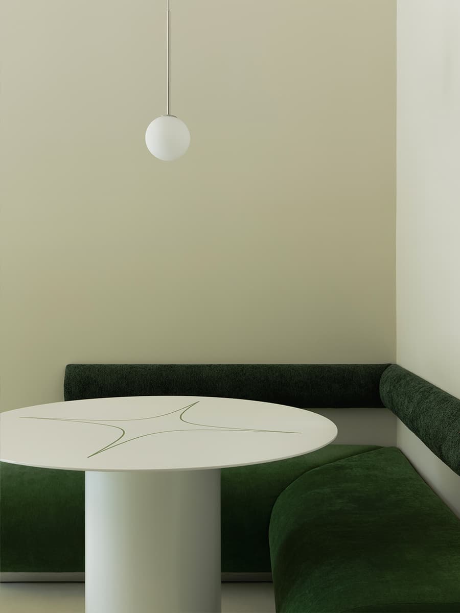 Бодрящие лаймовые тона в интерьере ресторана здорового питания — проект студии дизайна 1820