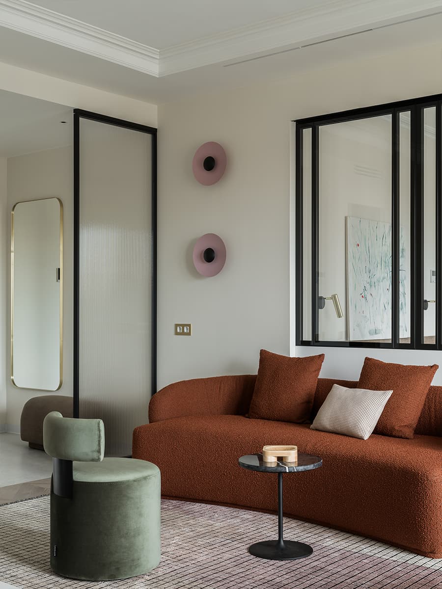 Графичные детали в интерьере небольшой квартиры — проект Tatiana Arkhipova Interior Design Studio
