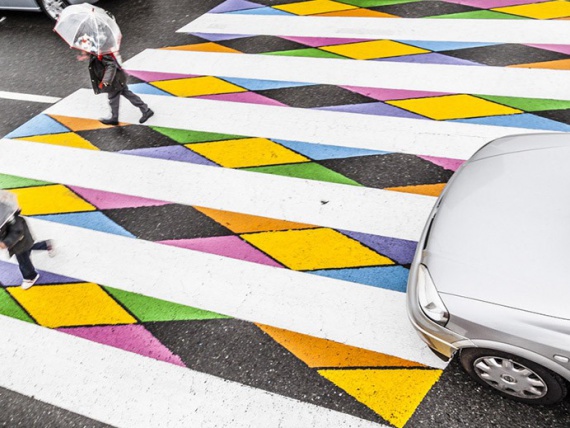 Цветные пешеходные переходы в Мадриде