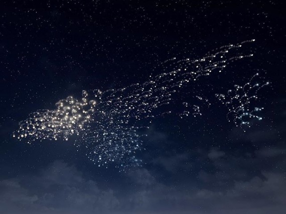 В Майами осветили побережье с помощью летающих дронов