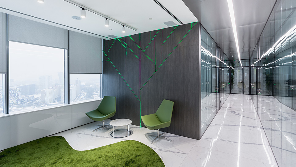 Интерьер коридора офиса компании Incanto, ©IND Architects