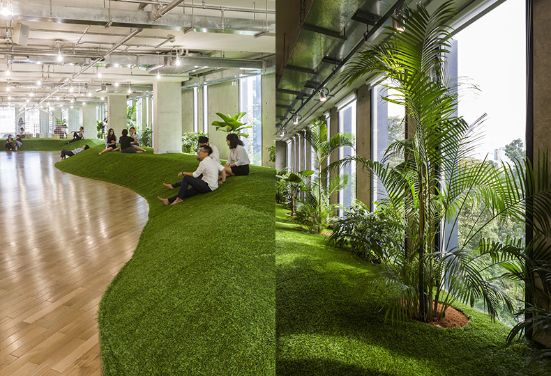 Зеленый офис: дизайнерские проекты с живыми растениями