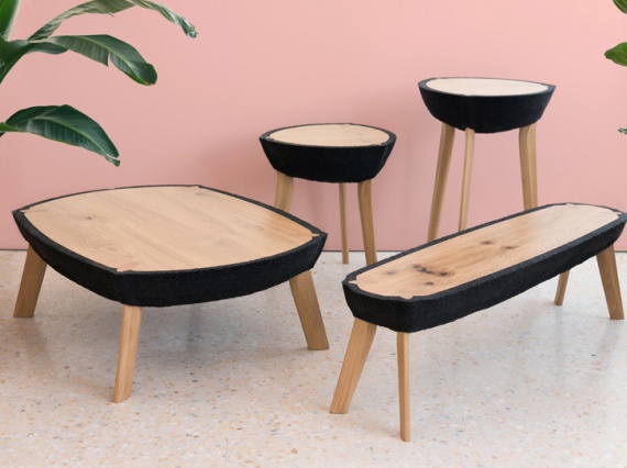 Дизайнер Аммар Кало представил столы из резины и дуба