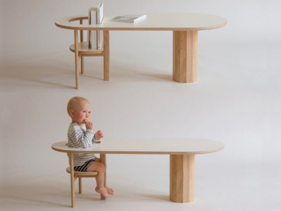 Кофейный столик с сиденьем для ребенка