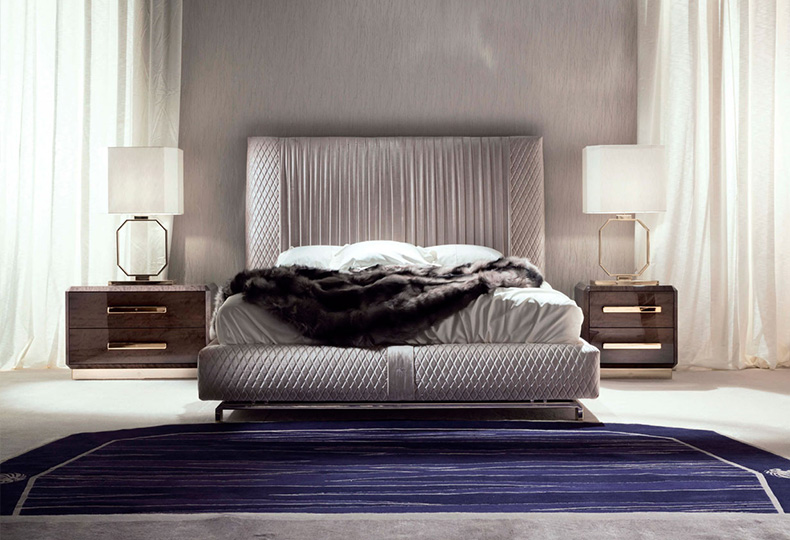 Кровать, тумбы и лампы из коллекции «Infinity» Giorgio Collection